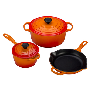 5pc Cast Iron Cookware Set Flame