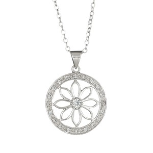 Ladies Sterling Silver Cubic Zirconia Pendant