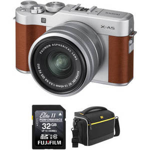X-A5 Mirrorless Digital Camera with 15-45mm Lens Accessory Kit (Brown)