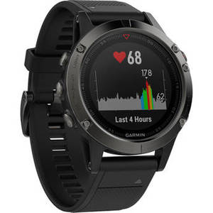 fenix 5 Sapphire Edition Multi-Sport Training GPS Watch (Black, Black Band)