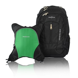 Obersee Bern Diaper Bag Backpack with Detachable Cooler, Black/Green