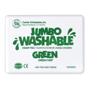 Center Enterprises Jumbo Washable Unscented Stamp Pad, Green, Set of 2