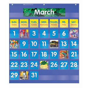 Scholastic Teaching Resources Monthly Calendar Pocket Chart, 61 Pieces