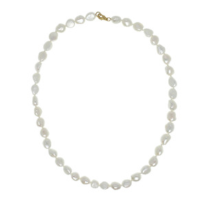 Lita Genuine White Freshwater Pearl Necklace,17&quot;