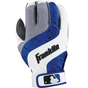 Franklin Sports Shok-Wave Batting Glove White/Royal Youth Large