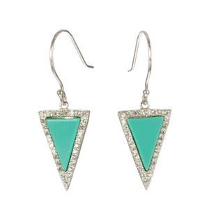 Lita Turquoise With CZ Drop Earrings