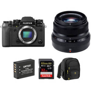 X-T2 with XF 35mm f/2 R WR Lens and Accessories Kit