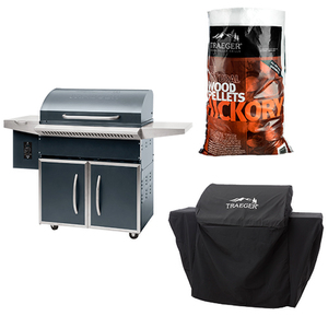Gunmetal Blue Select Pro Pellet Grill w/ Hardwood Pellets & Grill Cover