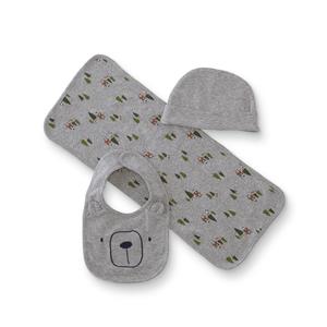 Little Wonders Infant Boys' Beanie, Bib & Blanket - Bear