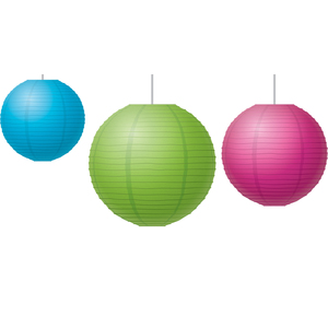 Teacher Created Resources Brights Paper Lanterns, 3 per Set, 3 Sets