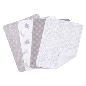 Trend Lab Gray and White Circles 4 Pack Burp Cloth Set