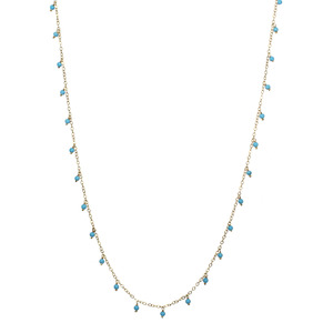 Lita Dyed Turquoise Color Drops Necklace,17&quot;