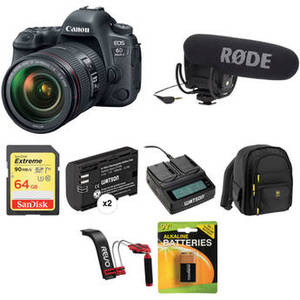 EOS 6D Mark II DSLR Camera with 24-105mm f/4 Lens Video Kit