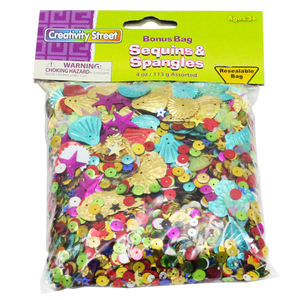 Creativity Street Sequins & Spangles, 4 oz. Bags, Pack of 3