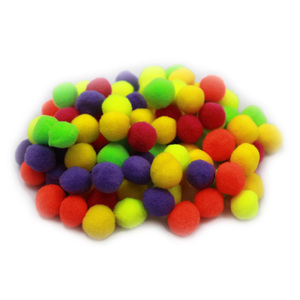 Charles Leonard, Inc. Pom-Poms, 1/2&quot;, Hot Colors, 100/Pack, 12 Packs