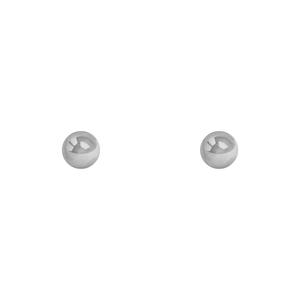 14K White Gold 4mm High Polish Ball Stud Earrings