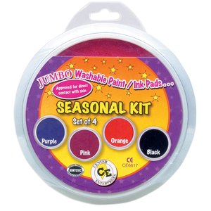 Center Enterprises Jumbo Washable Stamp Pad, Seasonal Kit, Set of 4 Colors