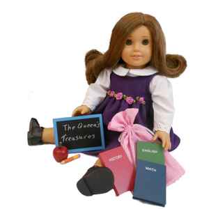 The Queen's Treasures 18&quot; Doll Accessories For American Girl&#174; Furniture, 6Pc School Supply Set: Books, Apple, Pencil, Chalk Bed