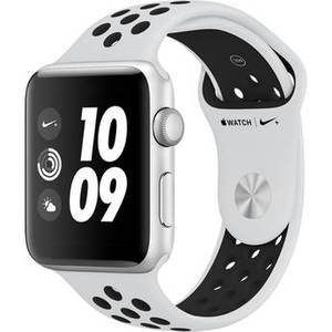 Watch Nike+ Series 3 42mm Smartwatch (GPS Only, Silver Aluminum Case, Pure Platinum/Black Nike Sport Band Band)