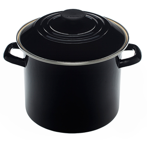8 Qt. Enamel-On-Steel Covered Stockpot Black