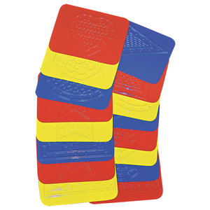 Roylco Teach Me Shapes Rubbing Plates, 4 x 5-1/4 Inches - 16 per pack, 2 sets total