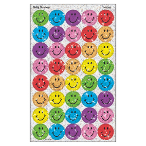 Trend Silly Smiles superSpots® Stickers-Sparkle, 160 per Pack, 12 Packs