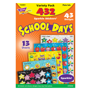 Trend School Days Sparkle Stickers&#174; Variety Pack, 432 per Pack, 3 Packs