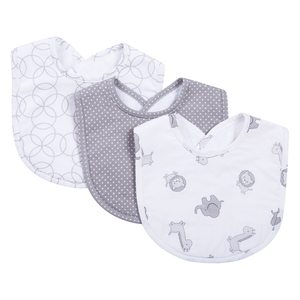 Trend Lab Safari Gray 3 Pack Bib Set