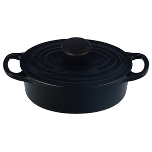 Enameled Cast Iron 1 Qt Oval French Oven Matte Black