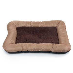 PAW Plush Cozy Pet Crate Dog Pet Bed - Tan - Medium