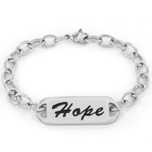 West Coast Jewelry Stainless Steel Bracelet Inspirational &quot;Hope&quot; ID Bracelet
