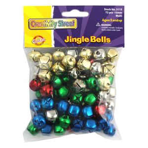 Creativity Street Jingle Bells, Multicolor, 15 mm, 6 Packs of 72