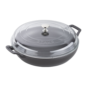 3.5qt Cast Iron Braiser w/ Glass Lid Matt Black