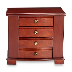 Wooden Walnut Upright Jewelry Chest