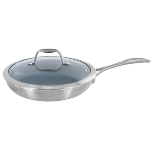 Stainless Steel Ceramic Nonstick Fry Pan w/ Lid Set