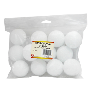 Hygloss Ed Prod Styrofoam Balls, 2" - 12 per pack, 4 packs total
