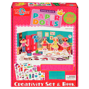 TS Shure Dress and Stick Paper Dolls Creativity Set and Book
