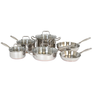10pc Stainless Steel Copper Cookware Set