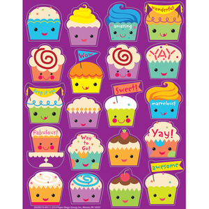 Eureka Cupcake Scented Stickers, 80/Pack, 12 Packs