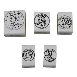 Center Enterprises Coin Rubber Stamp Set, Heads, 5/Set, 3 Sets