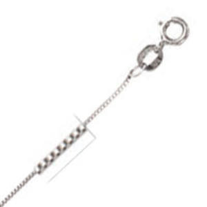 10k White Gold 20&quot;  0.7mm Box Chain Necklace - O Ring Clasp