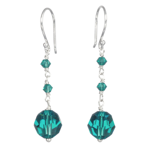 Swarovski Elements Zircon Colored Drop With Sterling Silver Earrings