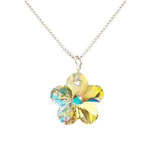 Lita Silver Chain Necklace with Swarovski Elements Flower Pendant,18&quot;