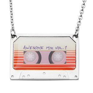 Marvel Women's Steel Guardians of the Galaxy Mix Tape Pendant, 18&quot;