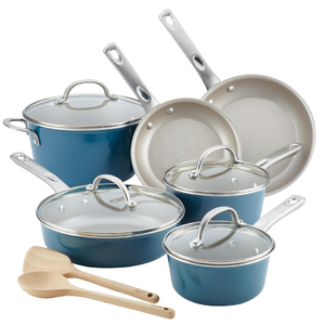 Home Collection 12pc Aluminum Cookware Set Twilight Teal