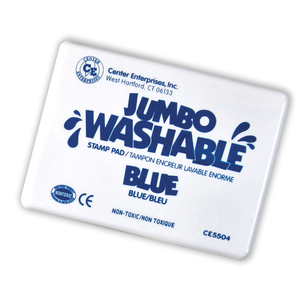 Center Enterprises Jumbo Washable Unscented Stamp Pad, Blue, Set of 2