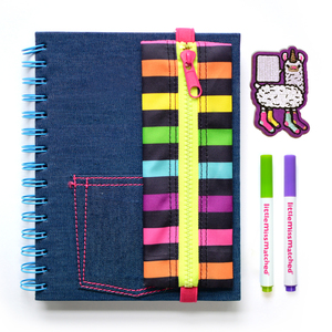 Little Missmatched Attach A Patch Denim Notebook