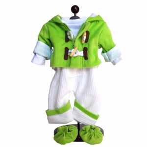 The Queen's Treasures 15&quot; Doll Clothes for American Girl&#174; Bitty Baby & Twins Green & Cream Overalls shirt jacket & Shoes