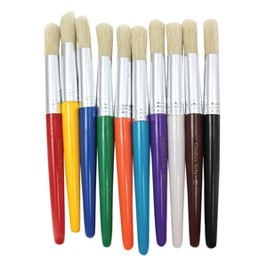 Charles Leonard, Inc. Round Paint Brushes, Short, Assorted Colors, 10/Set, 3 Sets