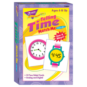 Trend Telling Time Match Me&#174; Cards, Set of 6
